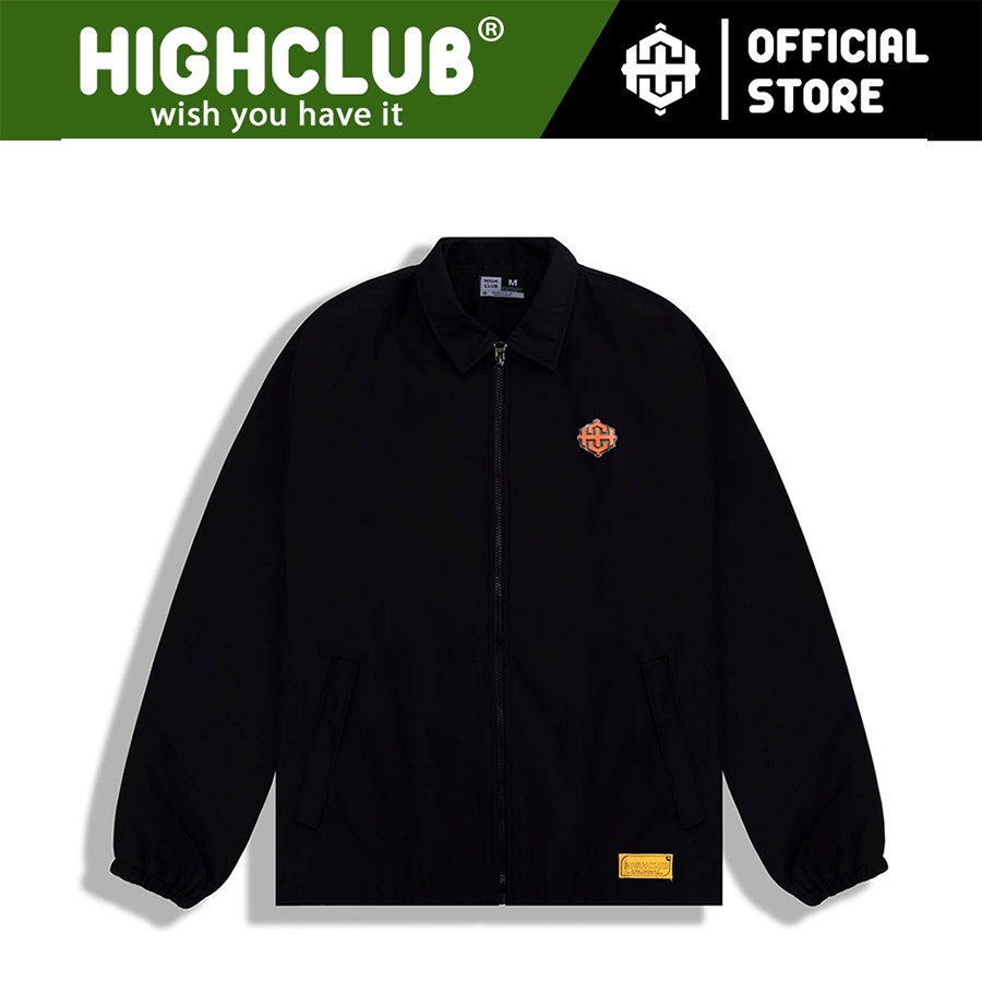 Áo Khoác KAKI BASIC màu đen vải dù cổ đứng HIGHCLUB Brand Chính Hãng