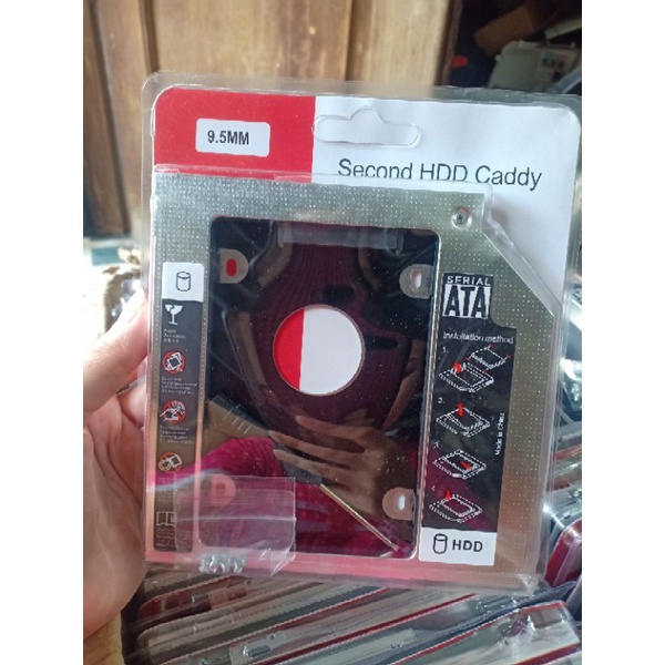 Caddy Bay 9.5/12.7mm SATA 3.0 ( Vỏ nhôm ) - Thay thế ổ cứng HDD, SSD 2.5 lắp thay vị trí ổ DVD Laptop Và Case Mini
