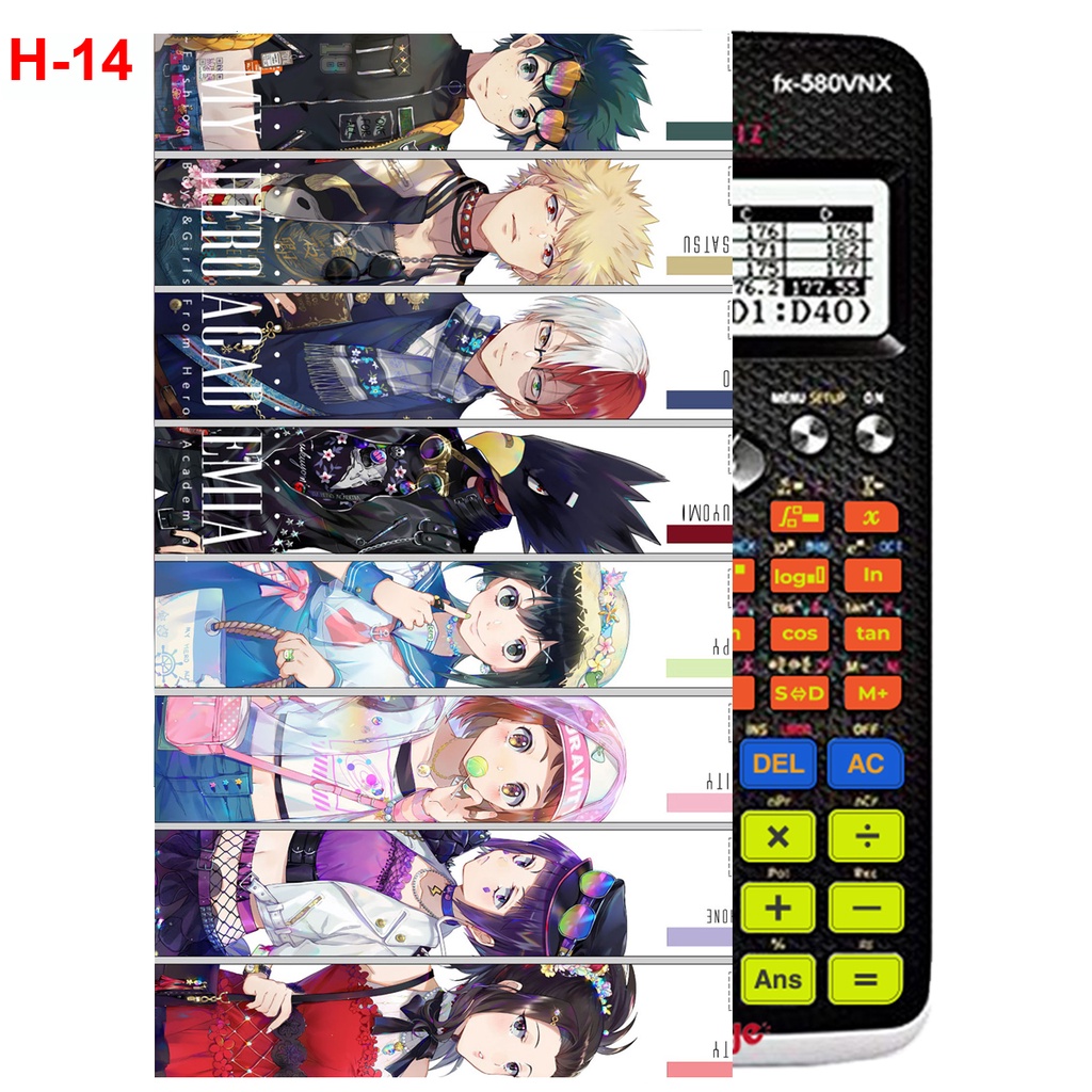 Decal Máy tính CASIO fx570, fx580...anime Học viện Anh Hùng, MY-HERO-ACADEMIA