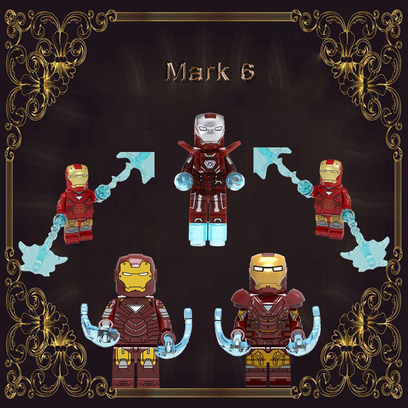 Bộ 6 Mô Hình Nhân Vật Iron Man Marvel Dùng Làm Quà Tặng Cho Bé DIY