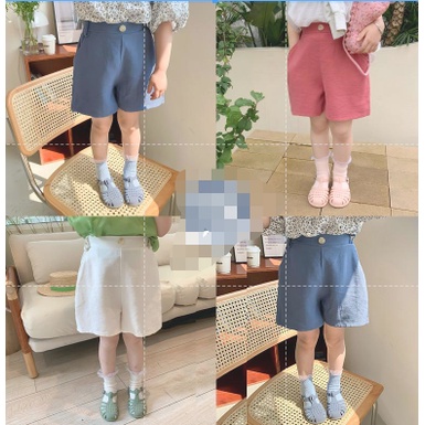 Quần short cotton màu trơn phong cách Hàn Quốc thời trang mùa hè cho bé gái 2021