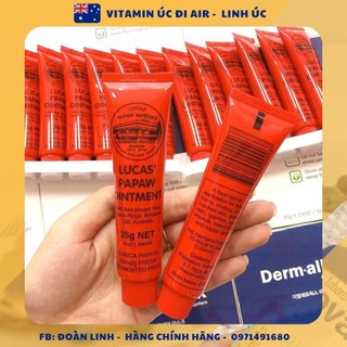 Kem Đu Đủ Đa Năng Lucas Papaw Ointment 25gr Úc, Hàng chuẩn úc đi air, Kem đa năng Lucas Papaw Úc kem đu đủ