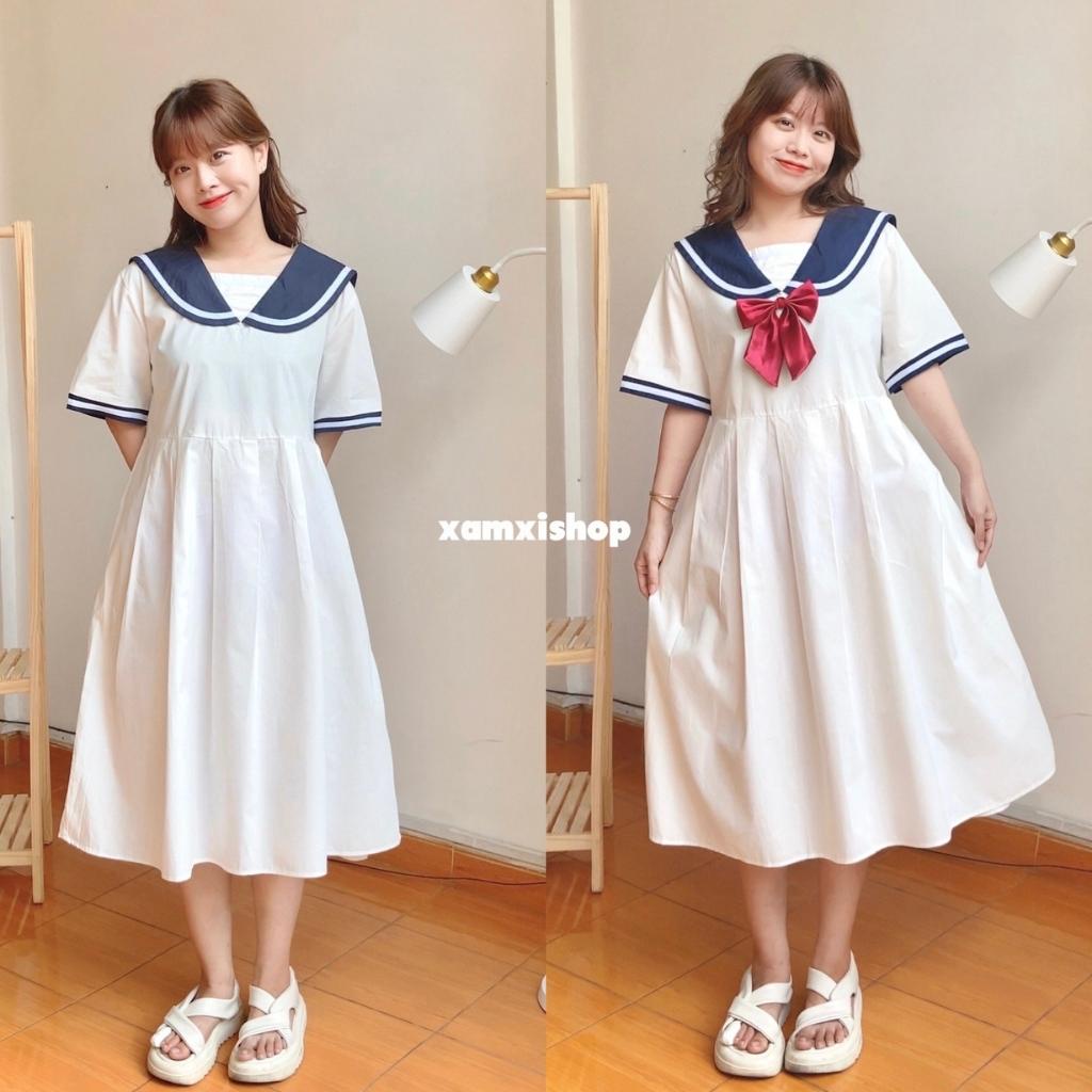Đầm babydoll thuỷ thủ dáng dài đáng yêu- Shop Xàm Xí