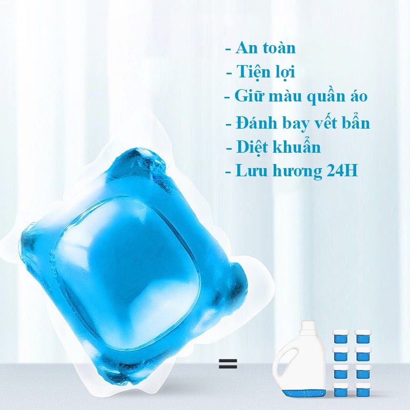Viên gel giặt quần áo nồng độ cao, hương thơm lâu phai hiệu quả gấp 8 lần an toàn, không kích ứng