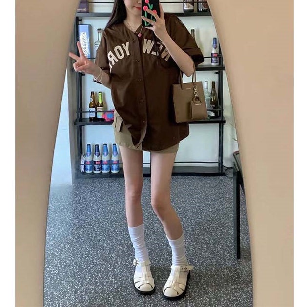 Jiashucheng Áo Sơ Mi Ngắn Tay Phong Cách Trung Hoa Cổ Điển Thời Trang Mùa Hè Dành Cho Nữ