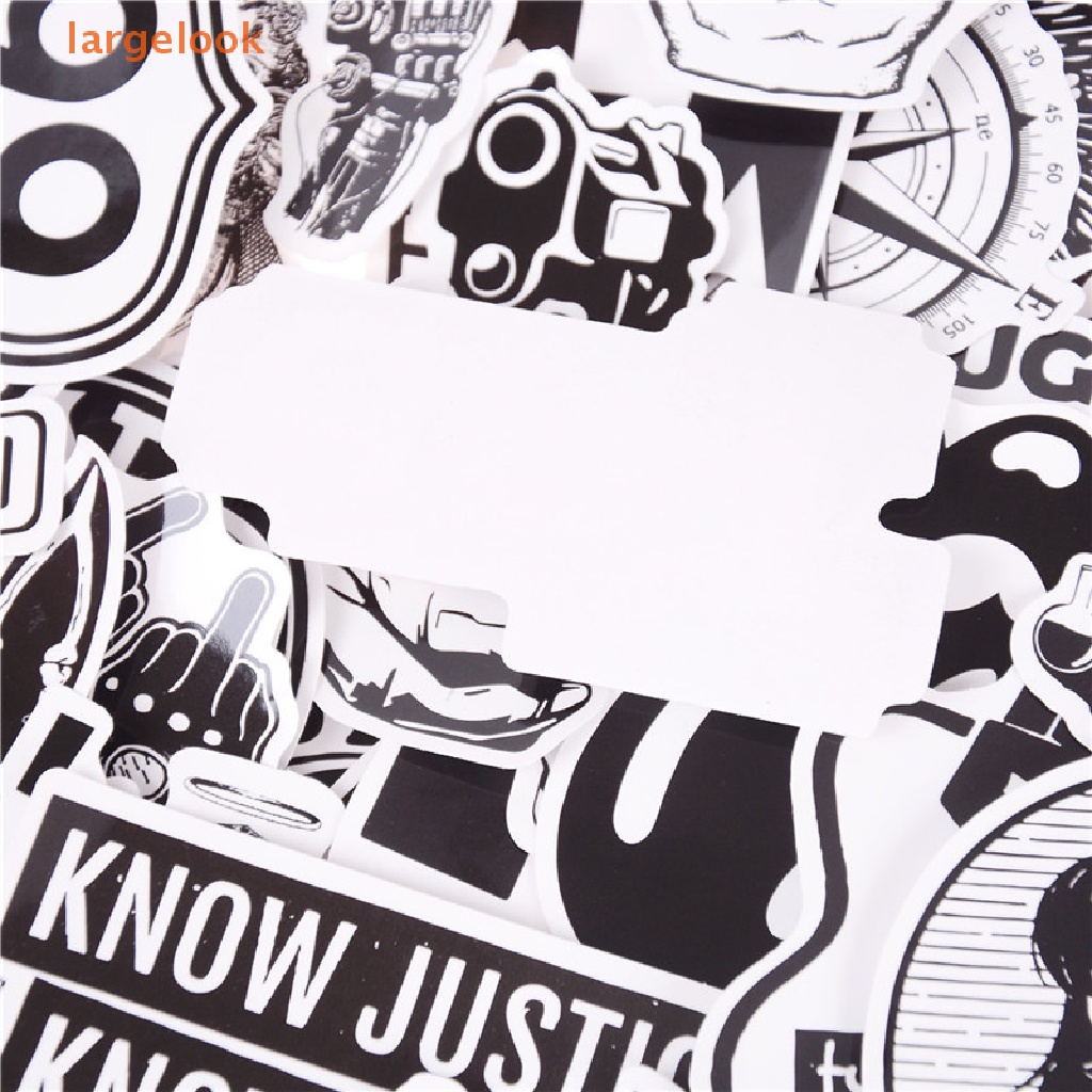 Set 100 Miếng Dán PVC Họa Tiết Graffiti Trắng Đen Trang Trí Đa Ứng Dụng