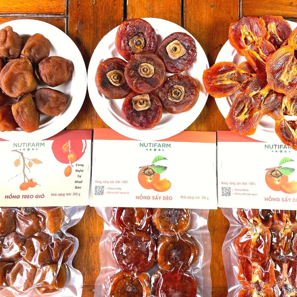 Hồng sấy dẻo chẻ đôi 300gr, hồng sấy khô không đường đặc sản đà lạt