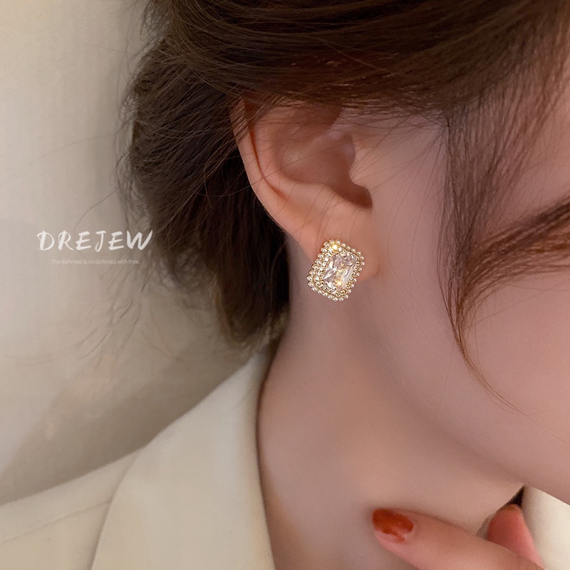 Bông Tai Mạ Vàng/Bạc Đính Ngọc Trai Nhân Tạo Phong Cách Hàn Quốc Thời Trang Cho Nữ 2