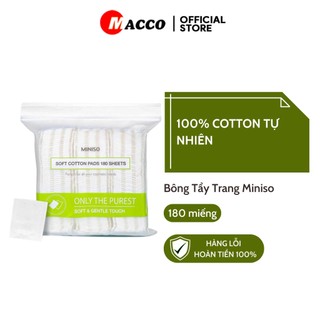 Bông Tẩy Trang Mềm Mại không gây kích ứng da Nhật Bản Miniso Túi 180 Miếng