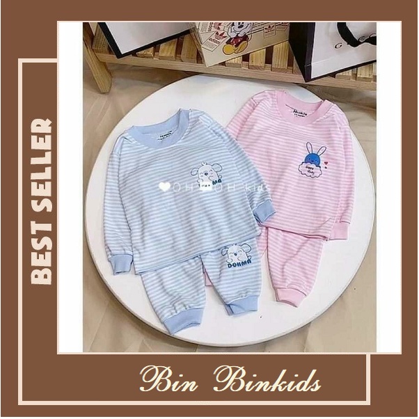 Bộ cotton dài tay thu đông kẻ nhỏ cho bé trai, bé gái hàng Quảng Châu loại 1 từ 4 đến 14kg