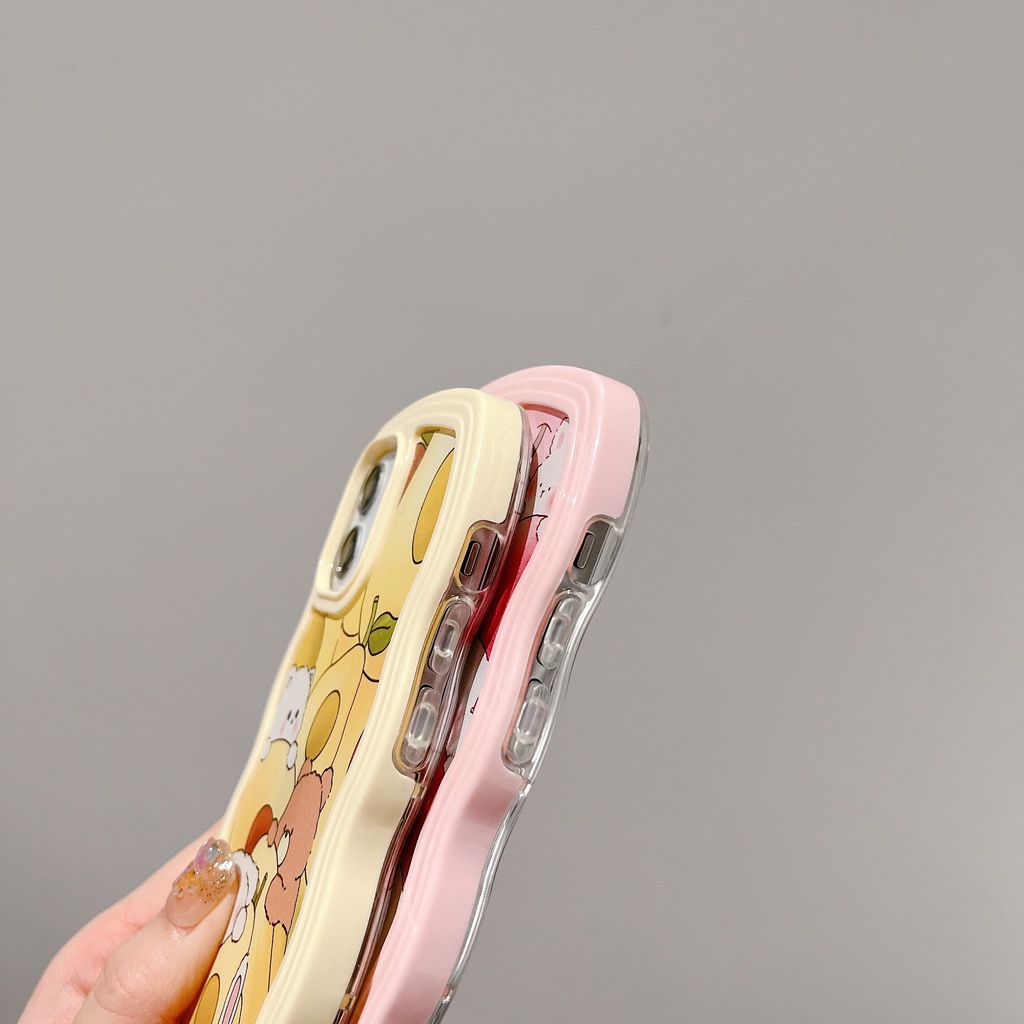 Ốp Điện Thoại Silicon Tpu Mềm Bo Viền Chống Sốc Hình Gấu 2 Trong 1 Cho iPhone 14 13 12 11 Pro Max XS XR 8 7 Plus