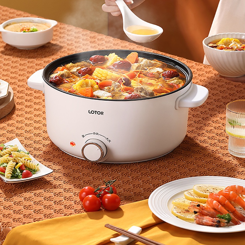 Nồi Điện Đa Năng Lotor 30C Có Lồng Hấp Dung Tích 3L, Nồi Lẩu Đa Năng Cho Gia Đình