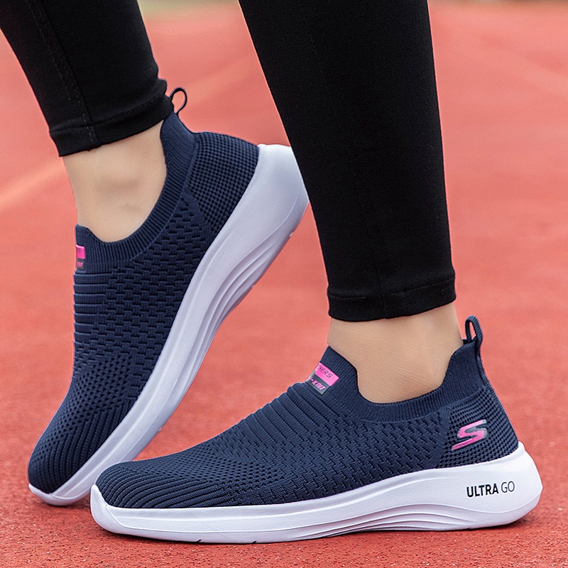 Giày Thể Thao Skechers_Giày Đế Mềm Phối Lưới Thoáng Khí Thoải Mái Cho Nữ