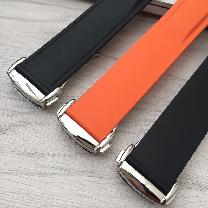 Dây đeo đồng hồ cao su silicone phù hợp cho Omega Omega Speedmaster 362 dây đeo phông chữ cao su khóa gấp 22mm nam