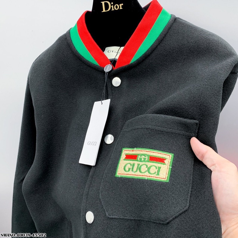 Áo Khoác Gucci Nam Nữ- Chất Dạ Cao Cấp Nét Căng - Logo Thêu Tinh Tế .