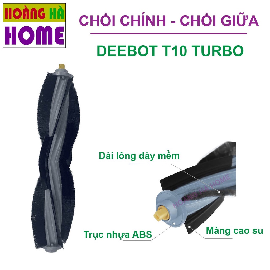 Phụ kiện robot deebot T10 Omni T10 turbo T10 plus, Khăn lau chổi giữa chổi cạnh màng lọc hepa túi đựng rác nước lau sàn