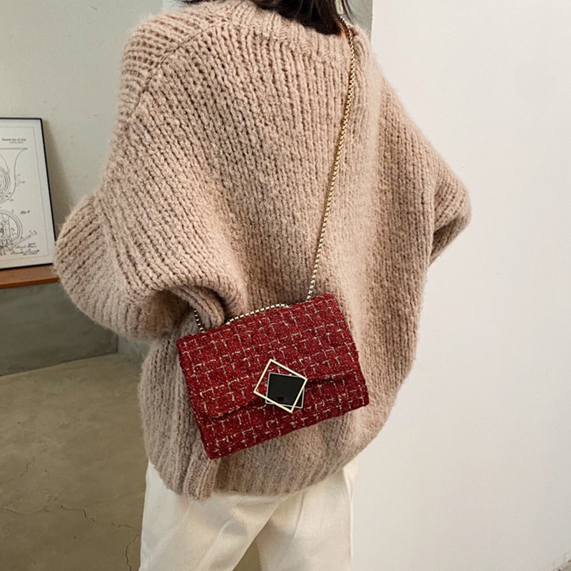 Túi Đeo Chéo Vai Bằng Len Thời Trang Sành Điệu Cho Nữ