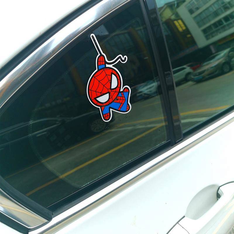 Spider-Man Personalized Car Stickers Bumper Stickers Paper Warning Scratch Cover Scratch Bumper Stickers Paper Tail Personalized Funny Car Stickers Bumper Stickers WbOG