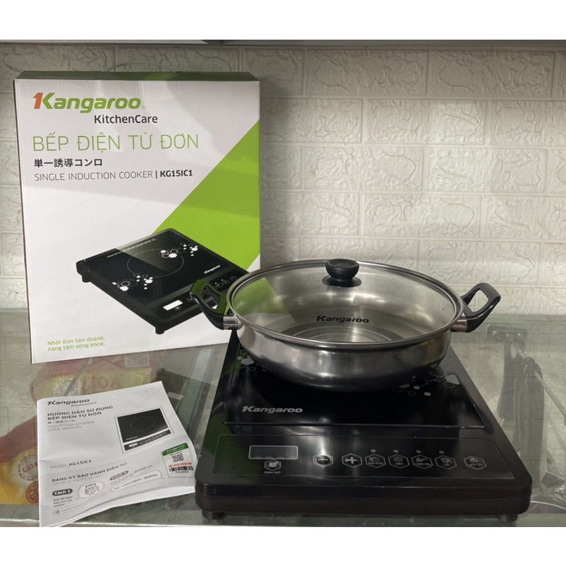 * Bếp từ điện đơn KANGAROO model KG15IC1 + tặng nồi lẩu INOX cao cấp - Bảo hành 12 tháng toàn quốc