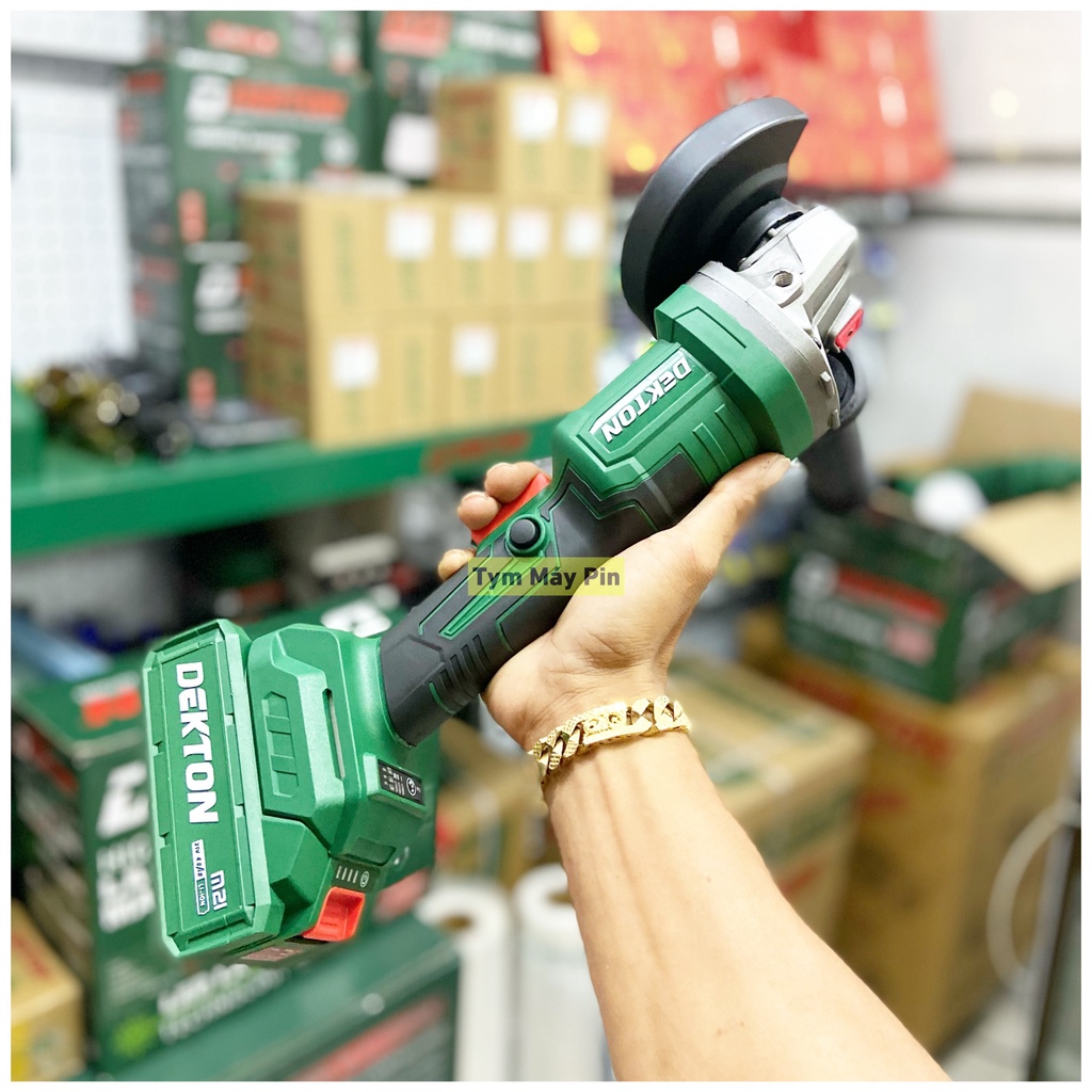 M21-AG100BT máy mài góc sử dụng pin DEKTON chân pin makita motor brushless