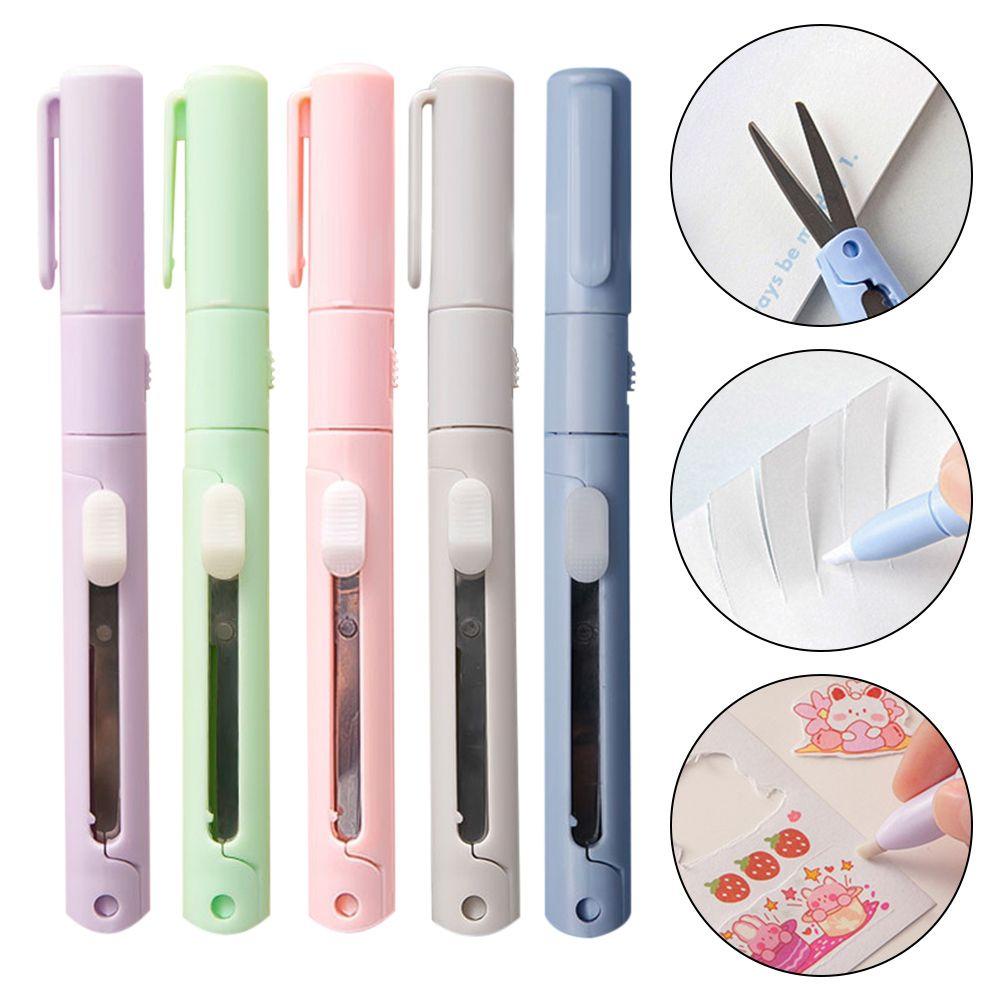 LAKAMIER Set 2 Kéo Cắt Giấy Nghệ Thuật Hình Cây Bút Đa Năng DIY