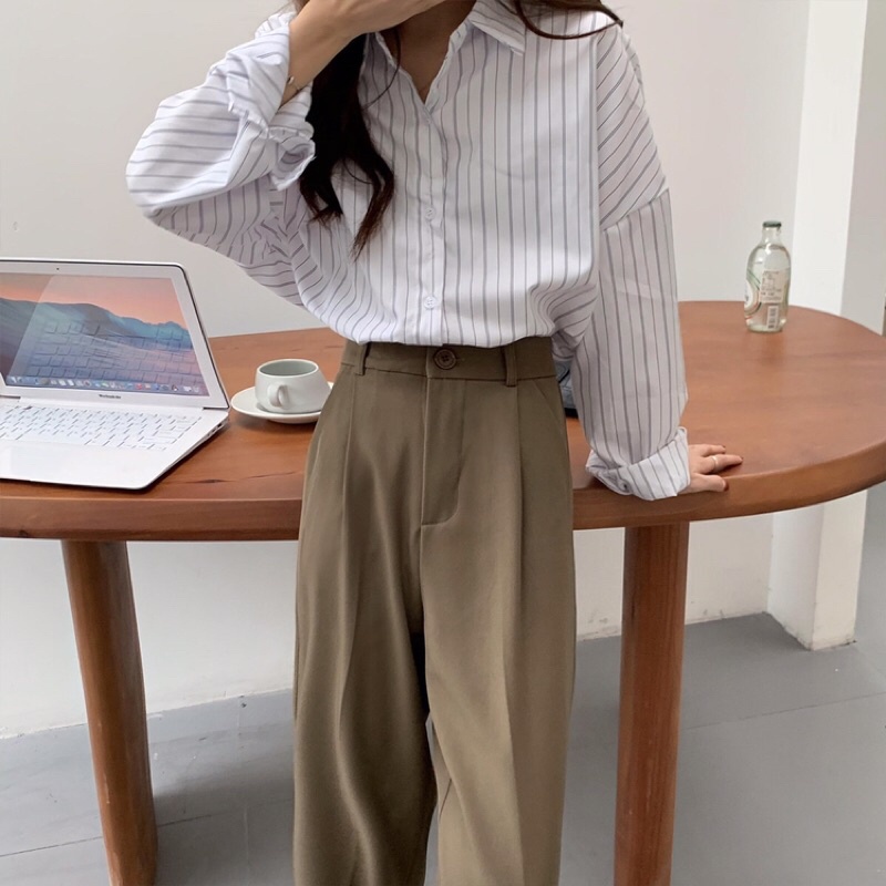 Quần tây màu nâu rêu suôn mềm (có sẵn)