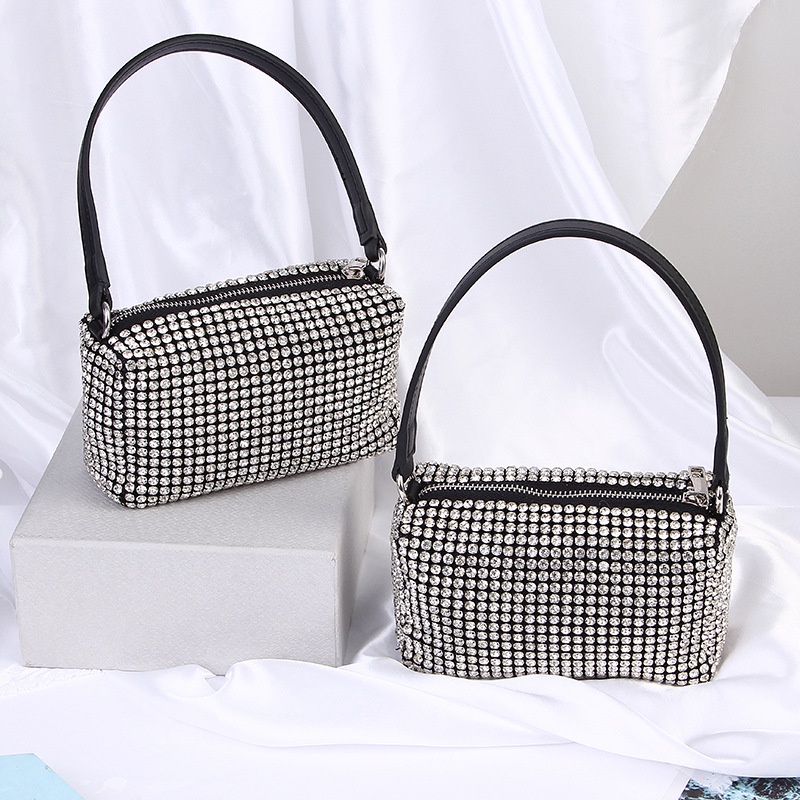 Túi xách nữ rhinestone đính đá size 18 xinh xắn chanh sả