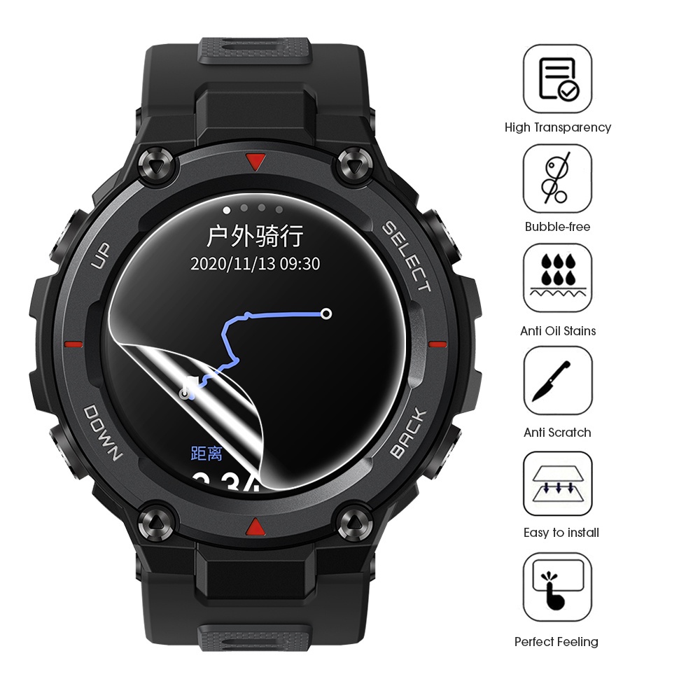 Kính Cường Lực Trong Suốt Bảo Vệ Màn Hình Chống Sốc Không Để Lại Dấu Vân Tay Cho Huami Amazfit T-Rex Pro