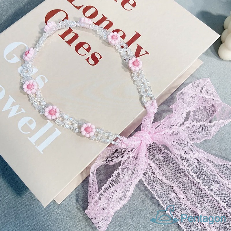 Dây Cột Tóc Thắt Nơ Phối Hạt Ngọc Trai Phong Cách Nhật Hàn Ngọt Ngào