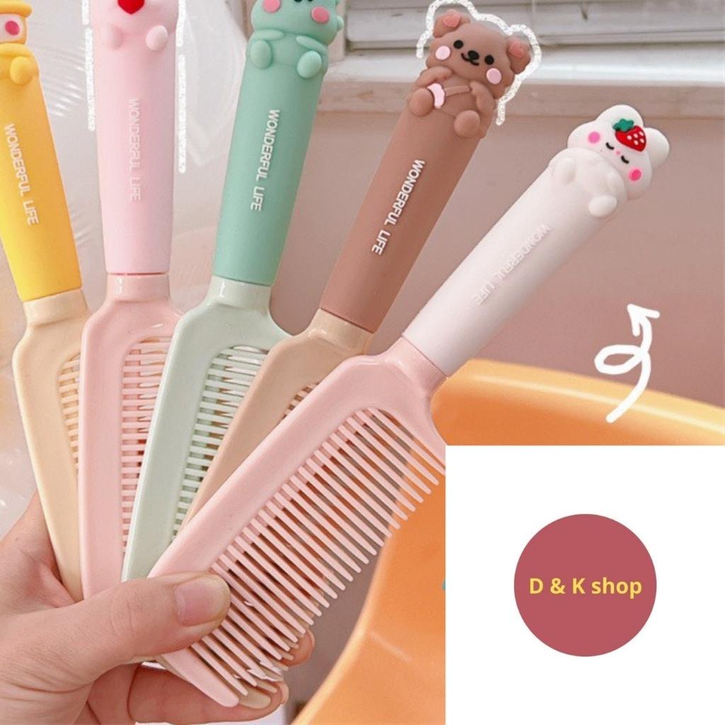 Lược chải tóc gỡ rối mini hình thú D & K shop siêu cute chống tĩnh điện