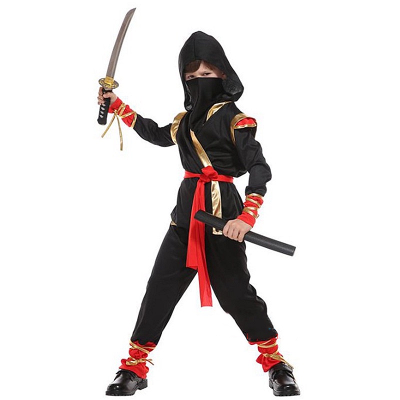 Bộ quần áo hóa trang ninja vàng đỏ đen cho bé trai mùa lễ hội Halloween