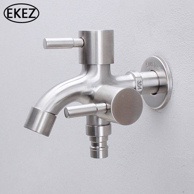 EKEZ Vòi củ sen lạnh đa năng 2 đầu xả Inox SUS304  - ren nối 20mm