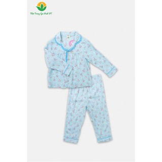Bộ lanh bé gái Việt Thắng quần dài, áo dài tay Pijama bèo - B70.2210
