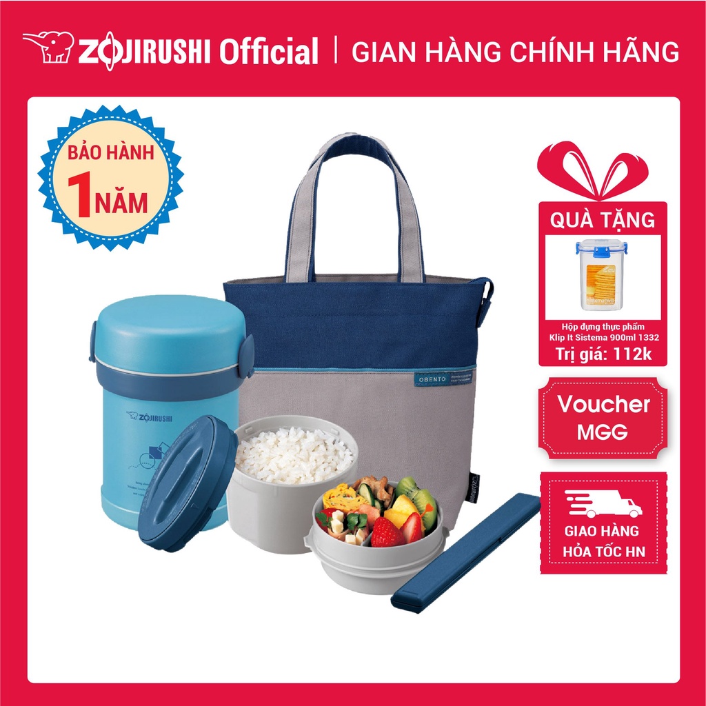 Hộp cơm giữ nhiệt 2 ngăn Zojirushi SL-MEE07-AB 0,63 L, bảo hành giữ nhiệt 1 năm