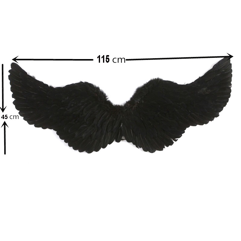 Đôi Màu Đen Cánh thiên thần cosplay màu trắng