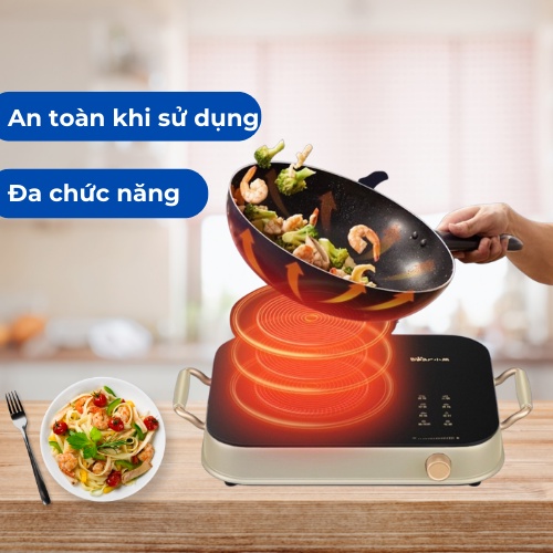 Bếp hông ngoại hình chữ nhật bếp từ cảm ứng cao cấp tiện lợi phù hợp với nhiều dòng nồi