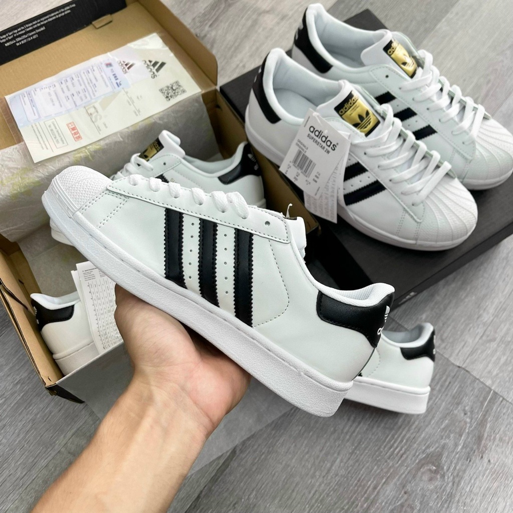 Giày thể thao superstar mũi sò tem vàng sọc đen trắng.Giày thể thao Sò A.DI.DAS đen trắng S.Cấp