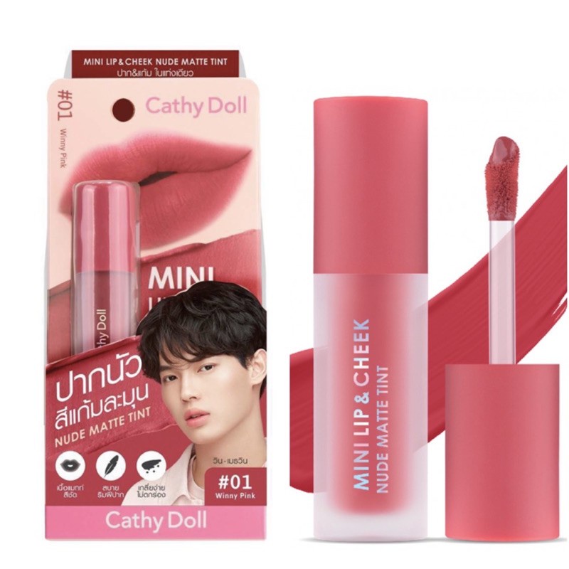 CATHY DOLL MAKEUP MINI LIP&CHEEK NUDE MATTE TINT Son kem và má hồng Cathy Doll Thái lan - minmin