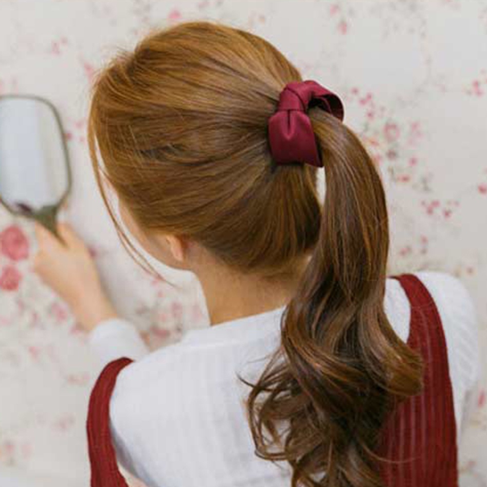 Kẹp tóc nữ hình chiếc nơ màu trơn phong cách hợp thời trang