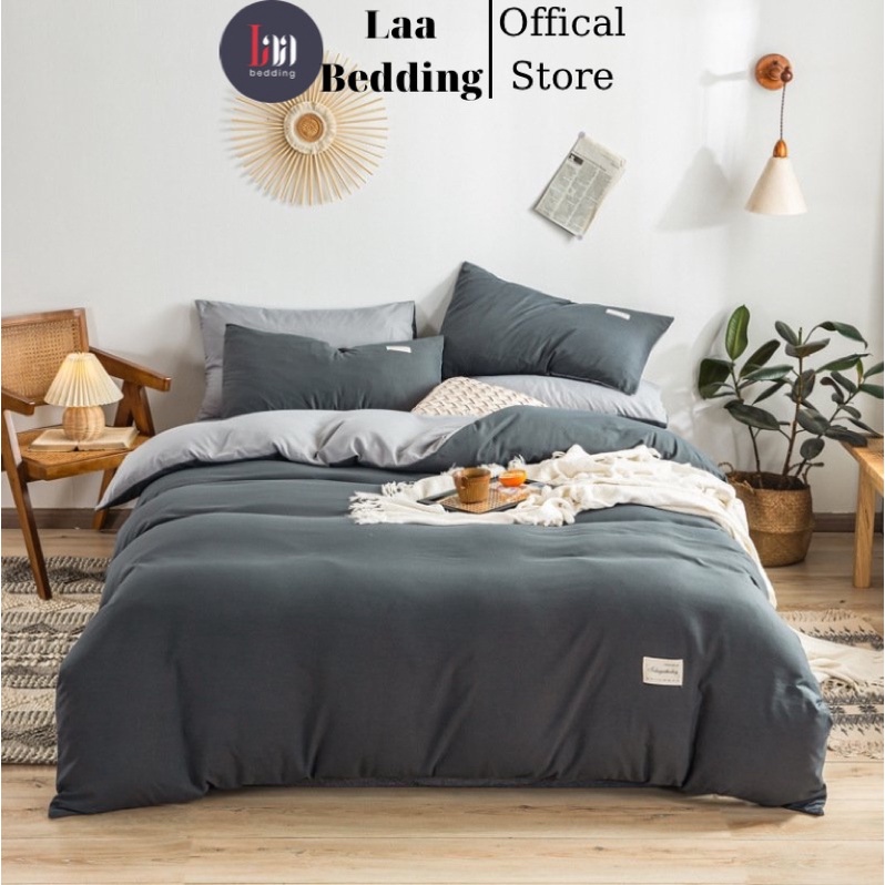 Bộ chăn ga cotton Tici cao cấp phong cách Hàn Quốc màu mới ( không kèm ruột)