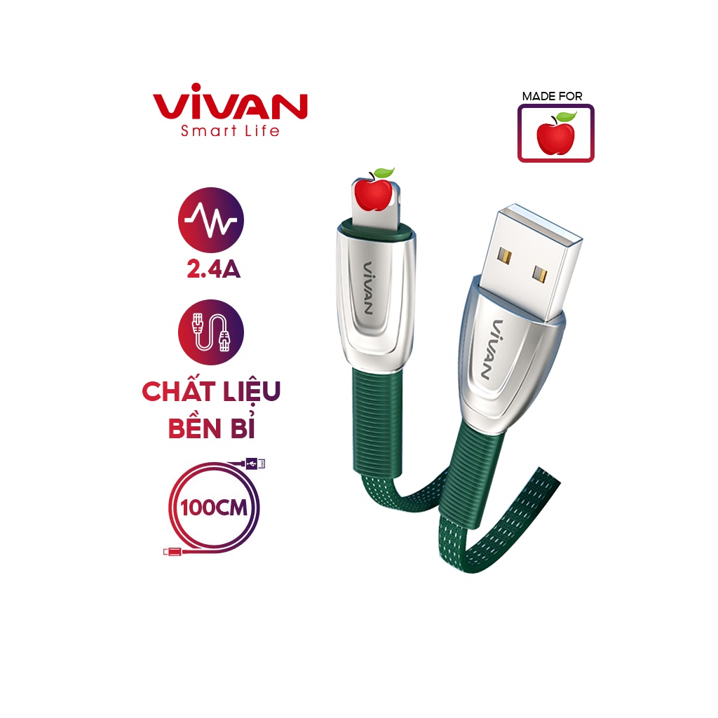 Cáp Sạc Nhanh VIVAN BTK-LS 3A 1m - BẢO HÀNH 12 THÁNG