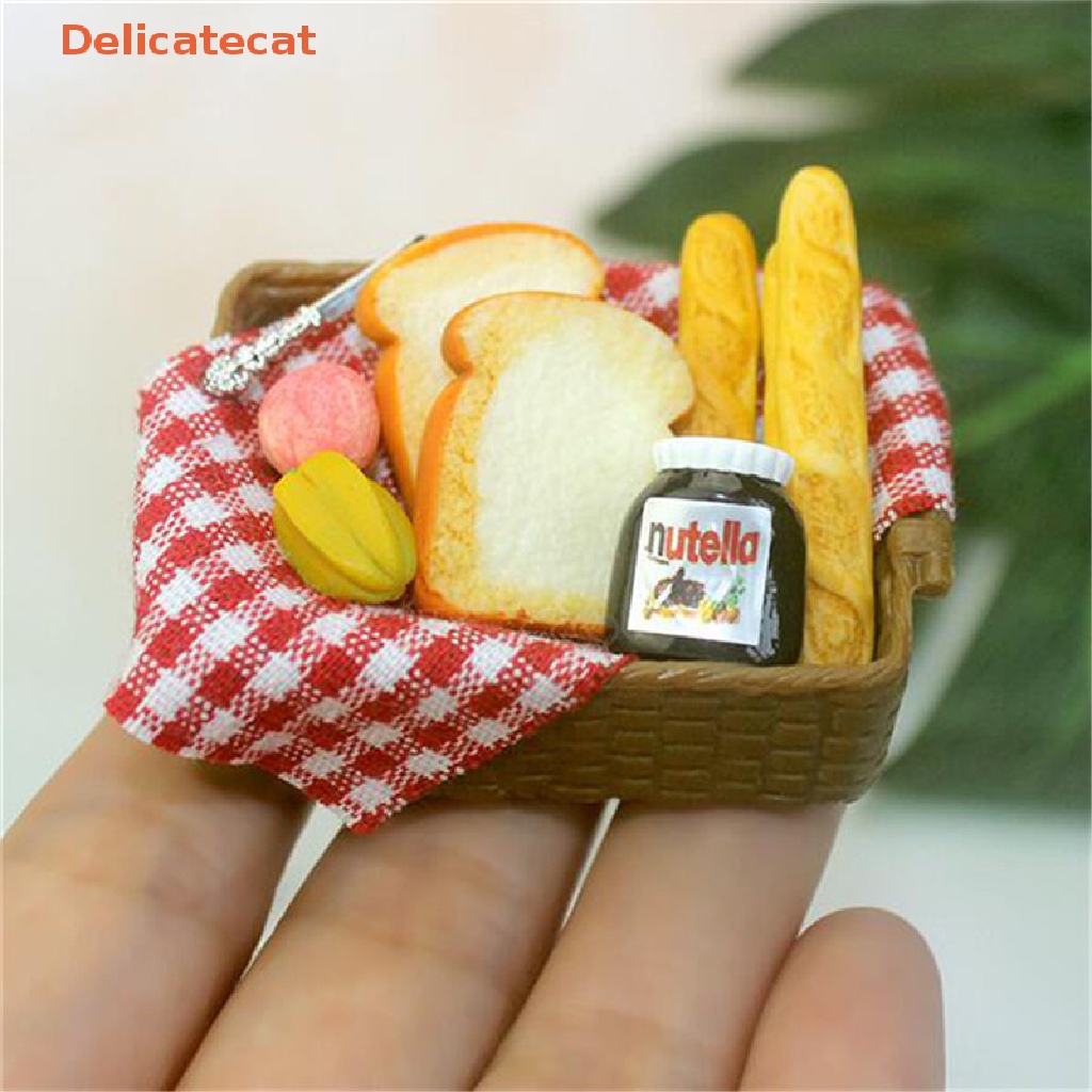 Bộ Giỏ Bánh Mì Đồ Ăn Sáng Tỉ Lệ 1: 12 Trang Trí Nhà Búp Bê