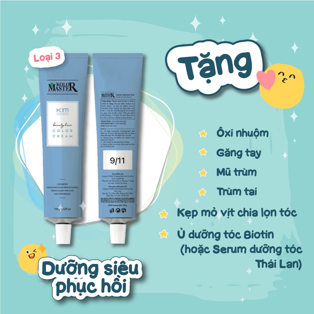 Một bộ THuốc nhuộm tóc màu Xám khói sáng