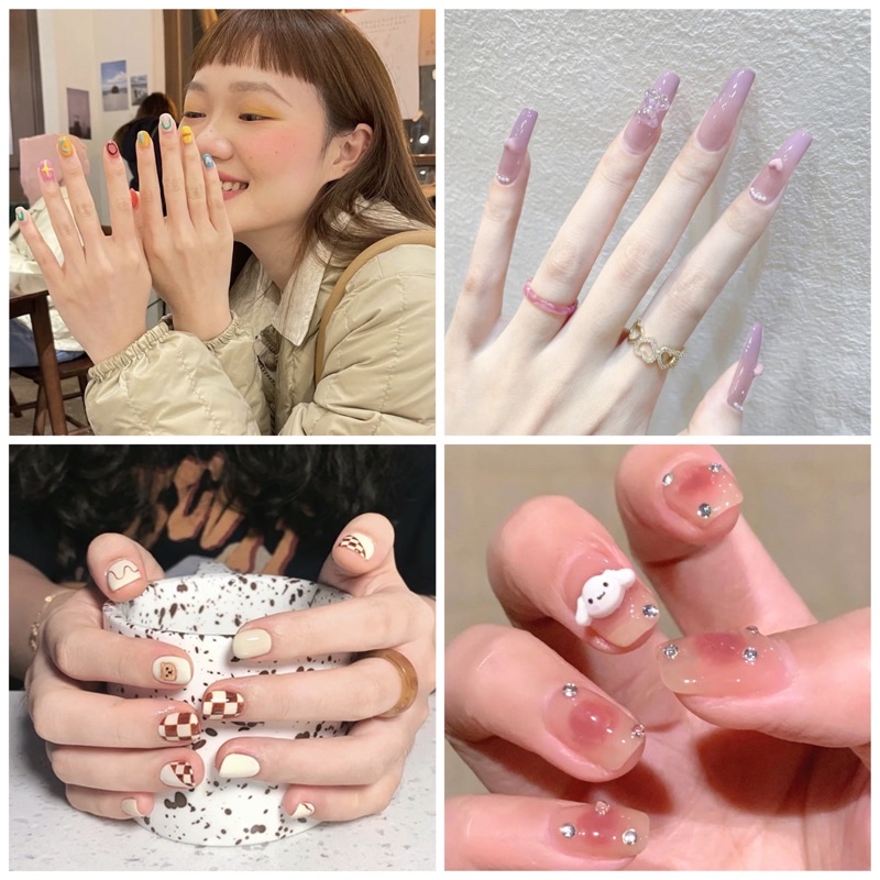 ( N543 - N549 ) Bộ 24 móng giả dáng dài ( Tặng kèm keo và dũa )