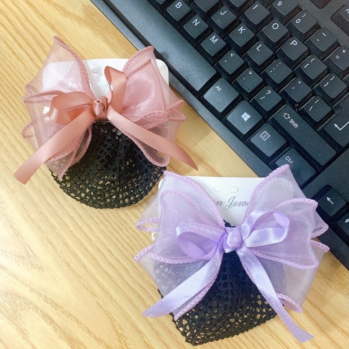 Kẹp Búi Tóc Lưới Vải Voan Phong Cách Trẻ, Kẹp Tóc Công Sở