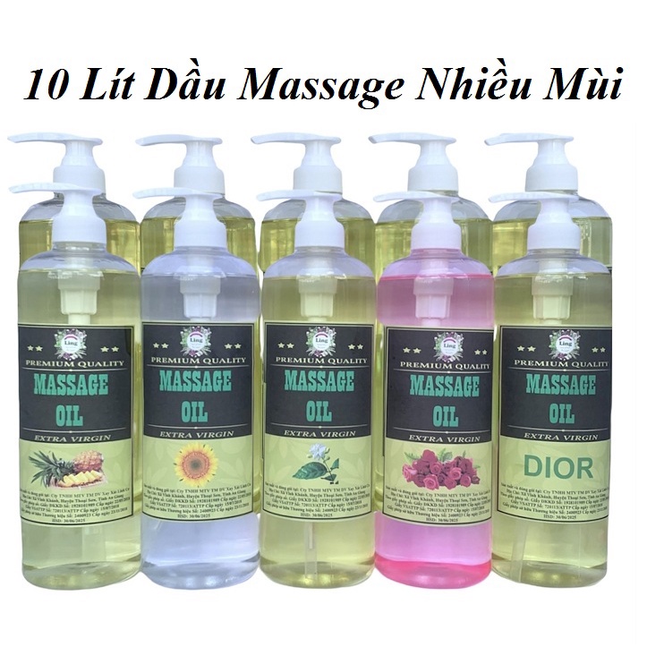 Combo 10 Lít Dầu Massage Body Tinh Dầu Thiên nhiên 100% dùng cho mọi loại da
