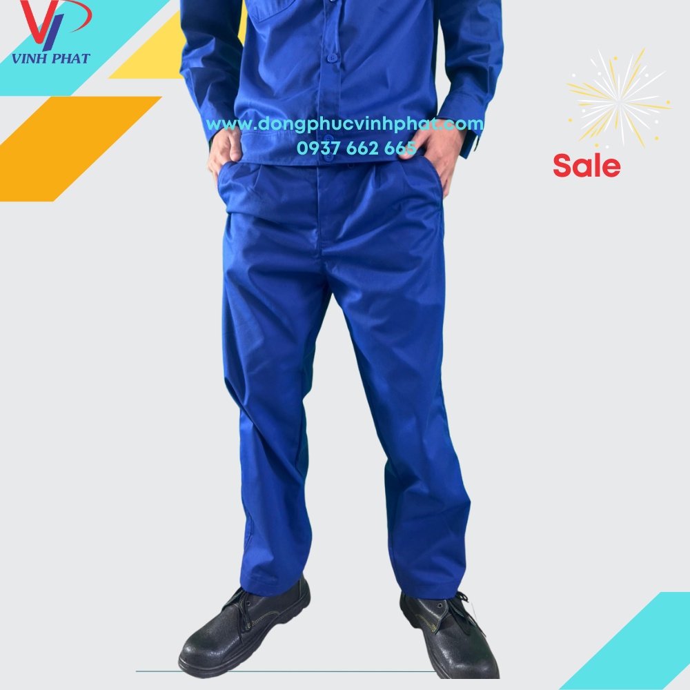 Đồ Công Nhân Bộ Bảo Hộ Lao Động Đồng Phục, Quần Áo Màu Xanh Sửa Xe Vải Kaki Loại 1 Mềm Mát Đủ Size