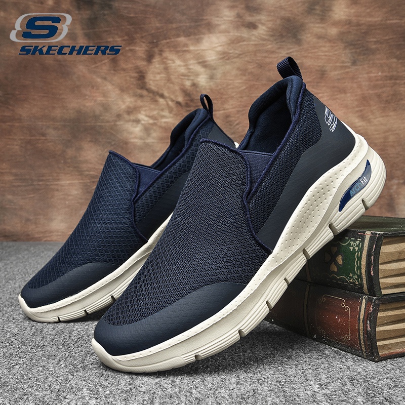 Giày Chạy Bộ Skechers_kasut lelaki Cổ Thấp Phối Lưới Thoáng Khí Cổ Điển Cho Nam