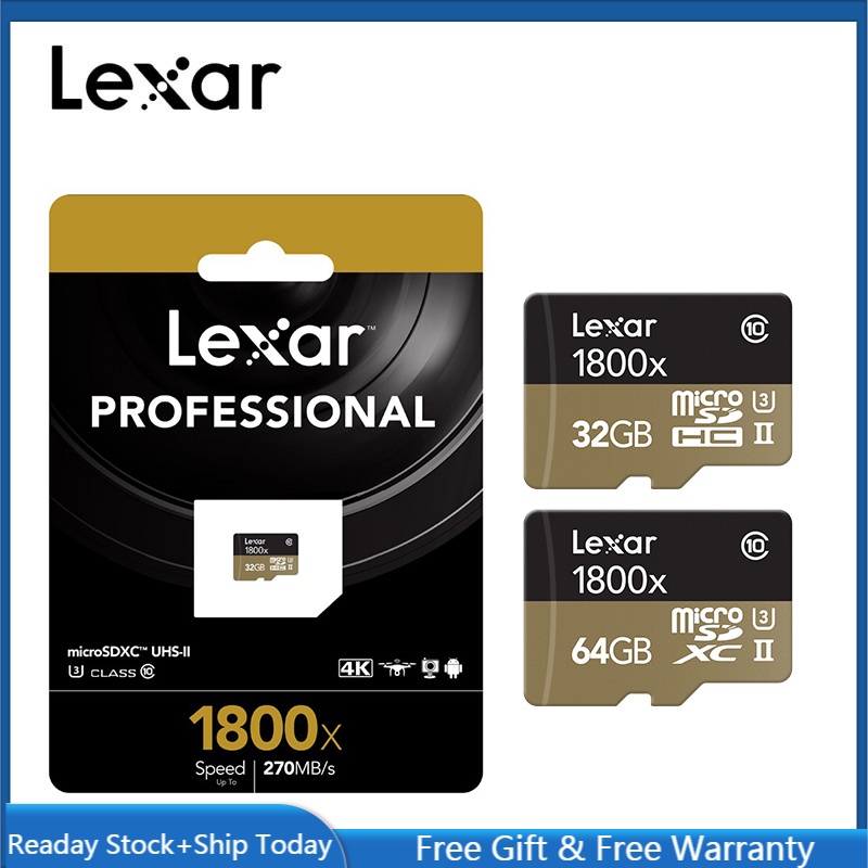 Thẻ Nhớ Micro SDHC Lexar 1800x 32GB 64GB 270MB / s U3 Class10 Và Phụ Kiện