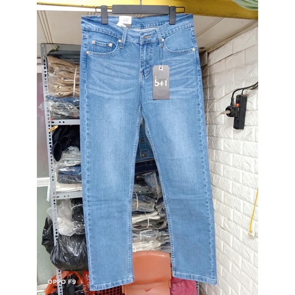 Quần jean nam hàng cambodia xanh bạc- slimfit ống đứng Hải An Jeans